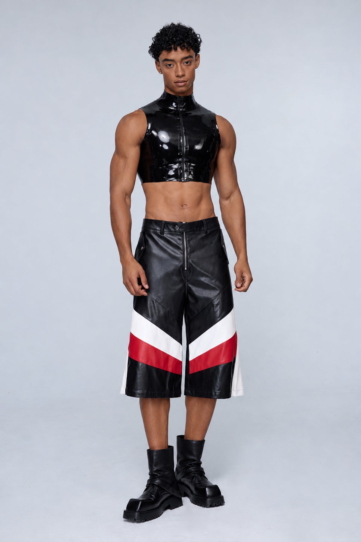 True Coil Latex Crop Top