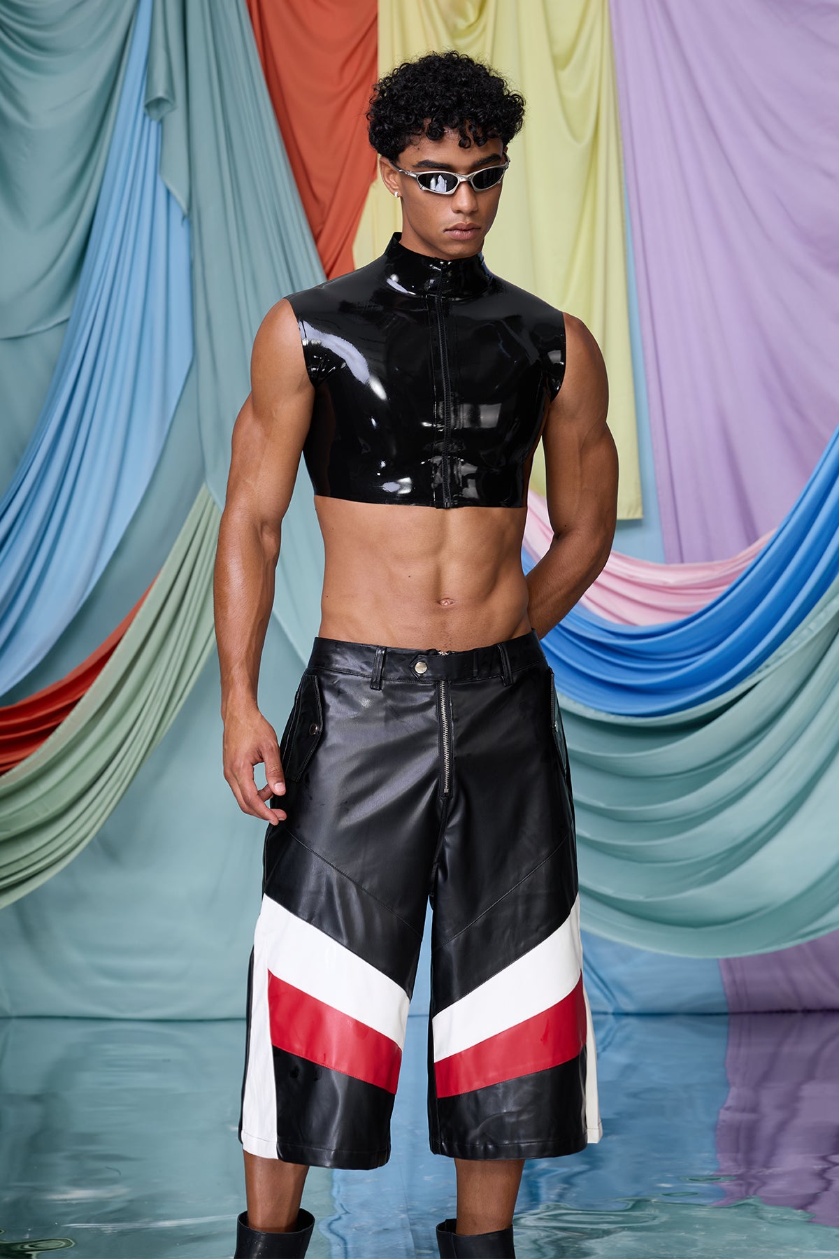 True Coil Latex Crop Top