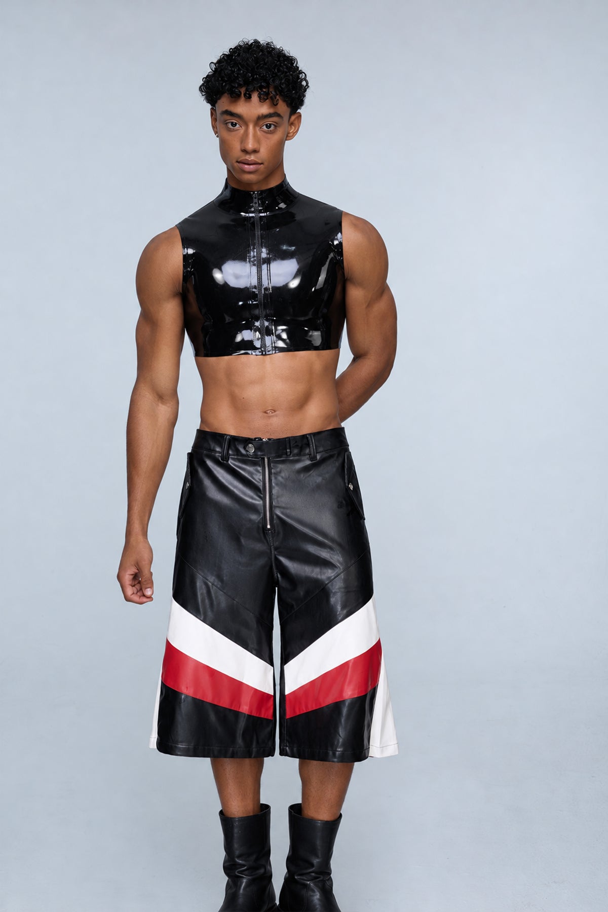 True Coil Latex Crop Top