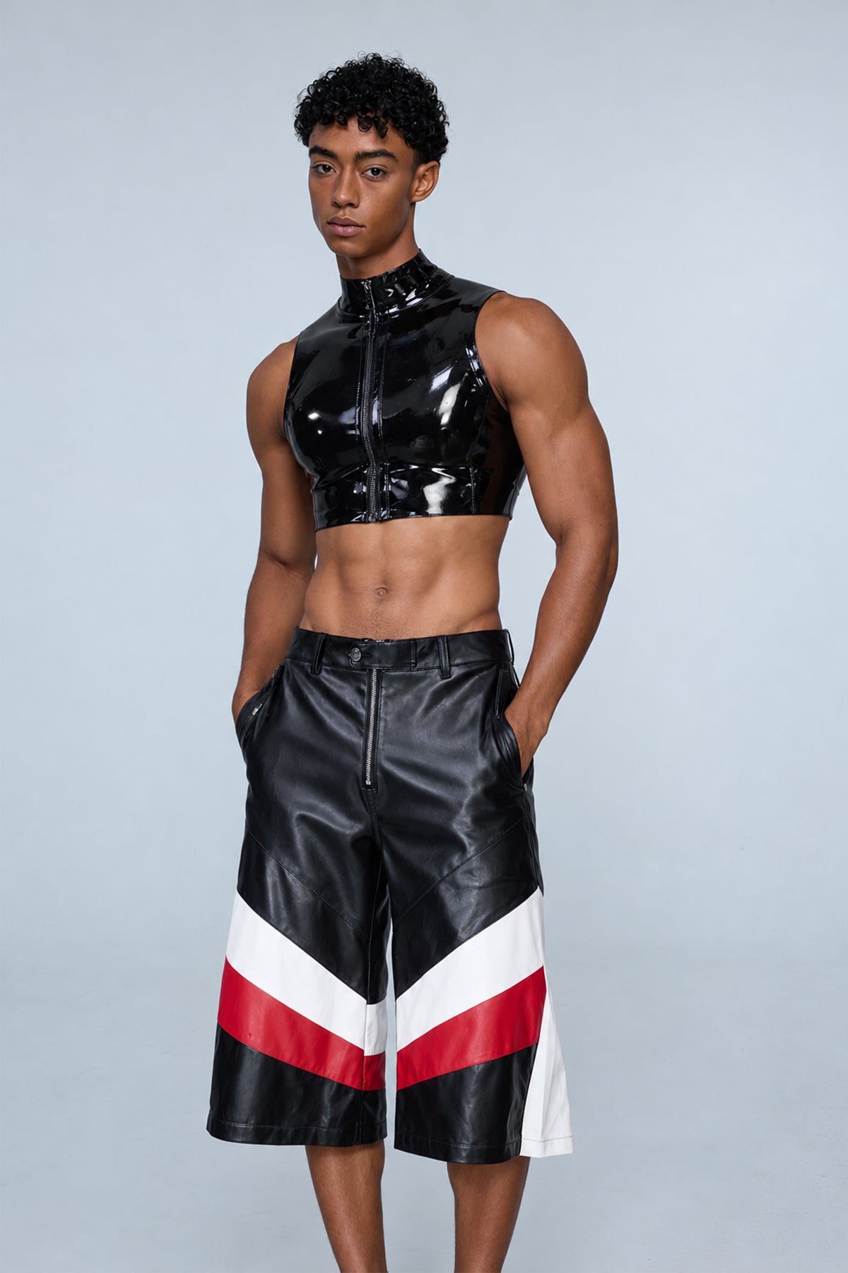 True Coil Latex Crop Top