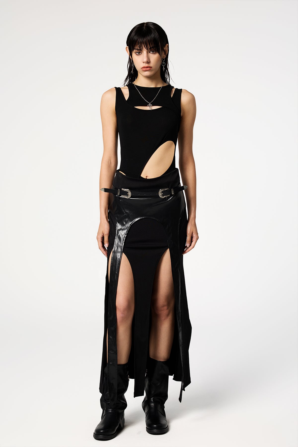 True Dark Sleeveless Cutout Bodysuit