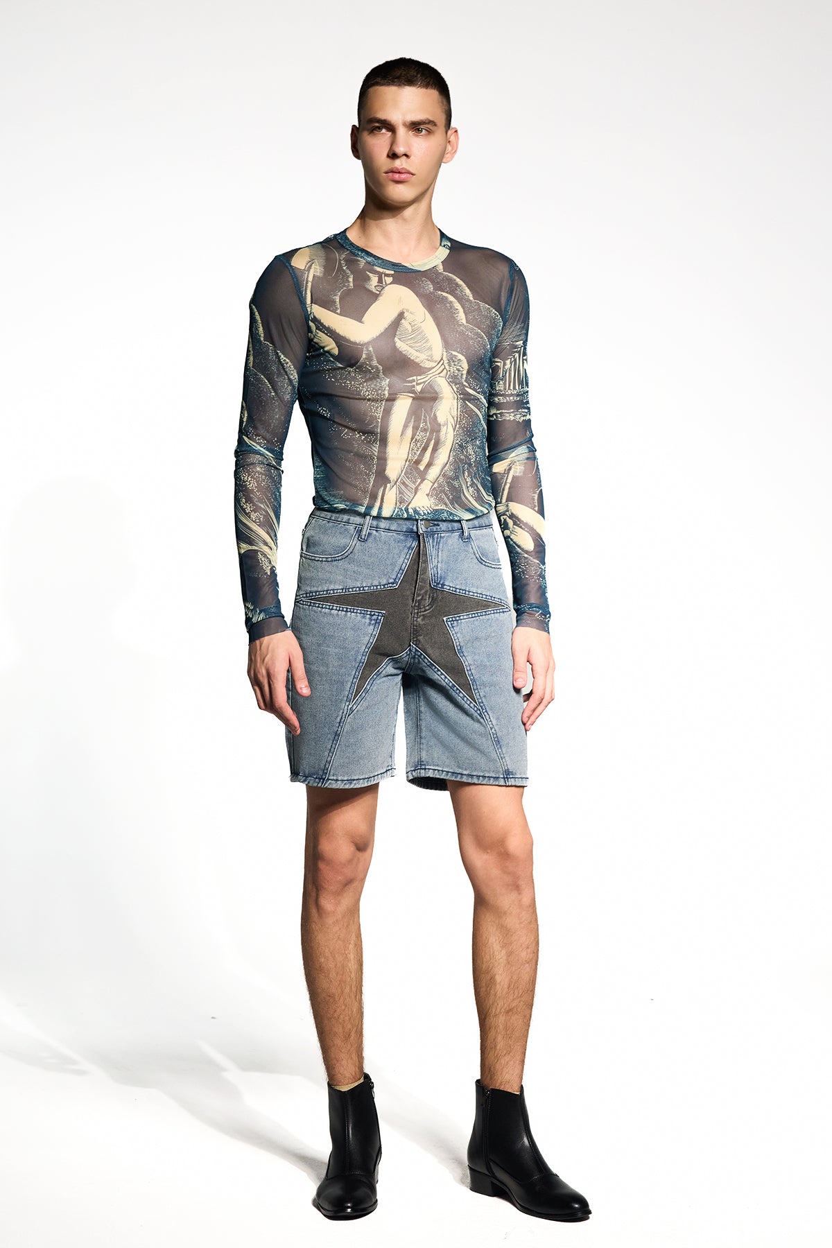 Twin Shade Abstract Mesh Top