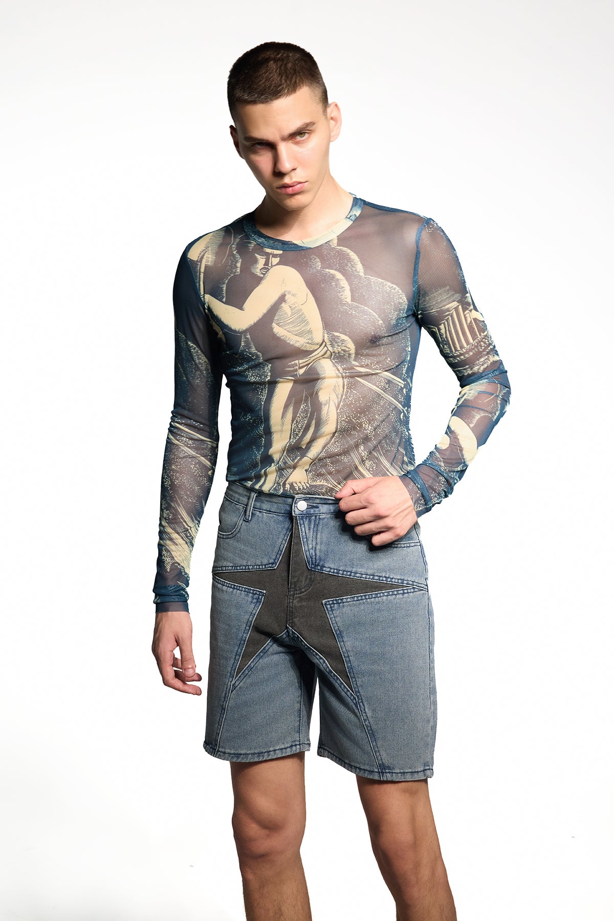 Twin Shade Abstract Mesh Top