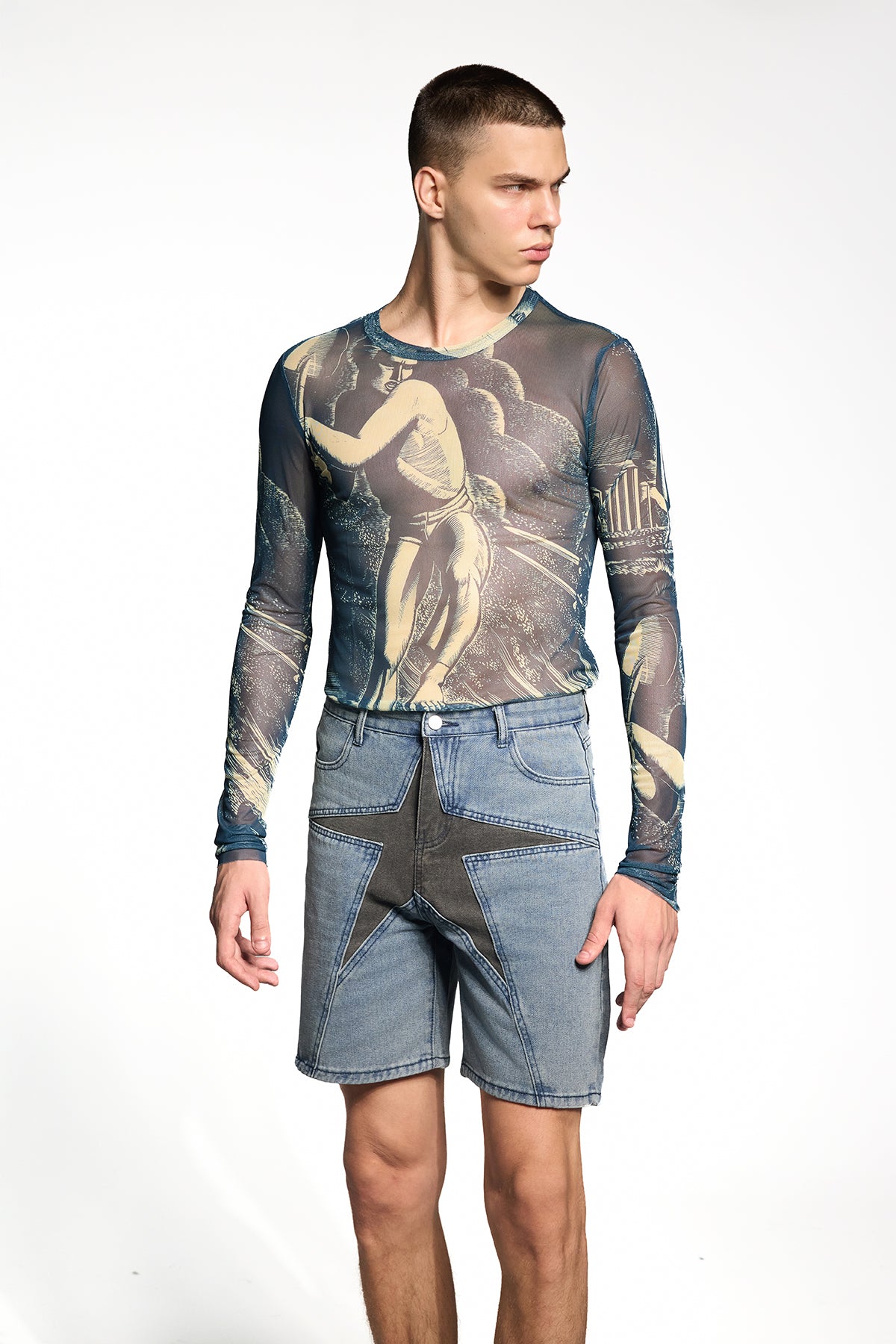 Twin Shade Abstract Mesh Top