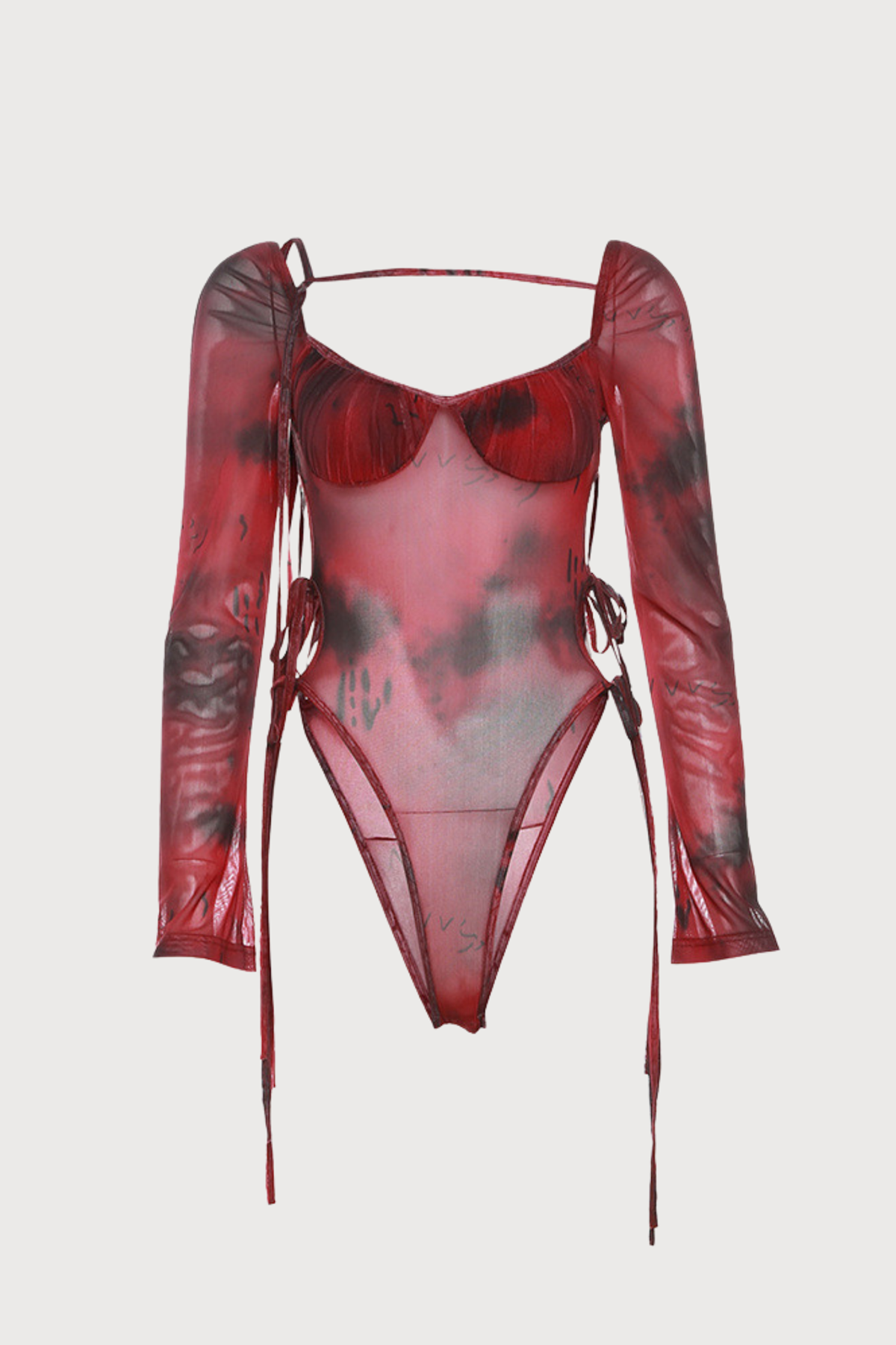 Twin Angel Dye Cutout Long Sleeve Bodysuit