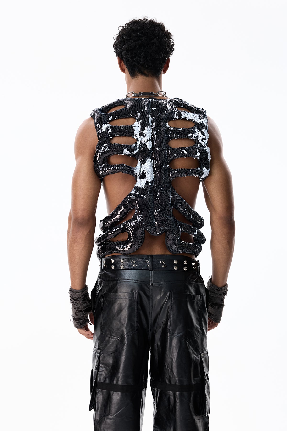 Twinkle Rock Cutout Sequin Vest