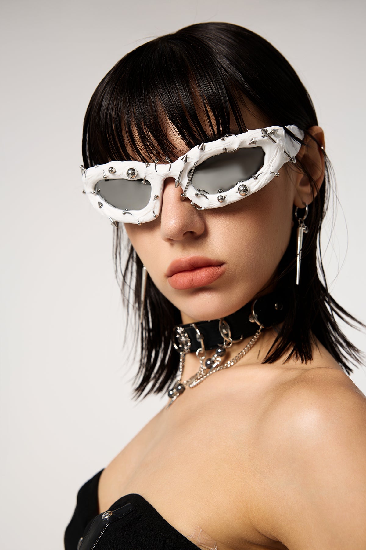 UV Cover Rivet Sunglasses White