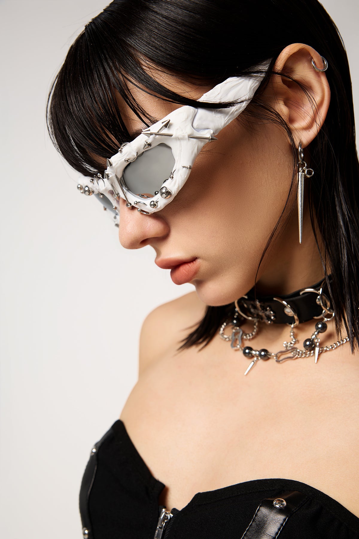 UV Cover Rivet Sunglasses White