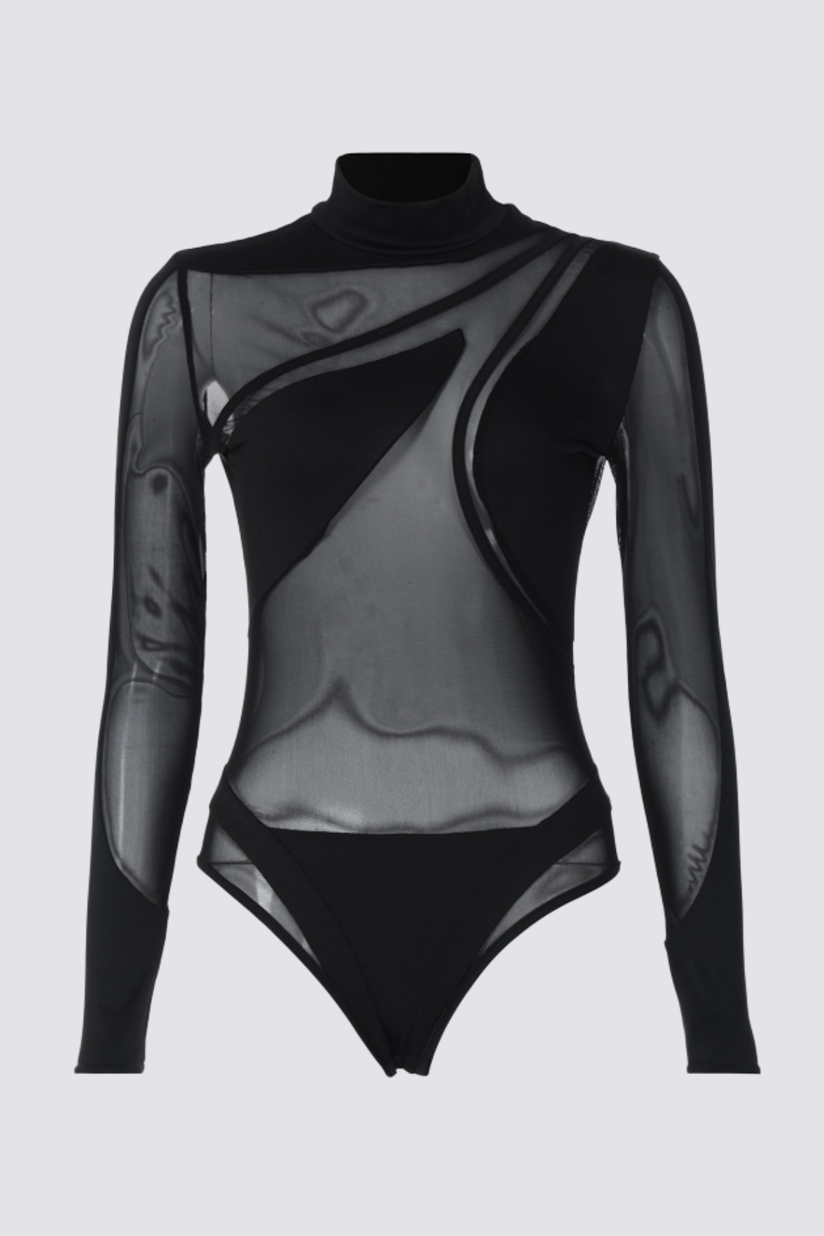 Unified Coverage Long Sleeve Mesh Bodysuit Black
