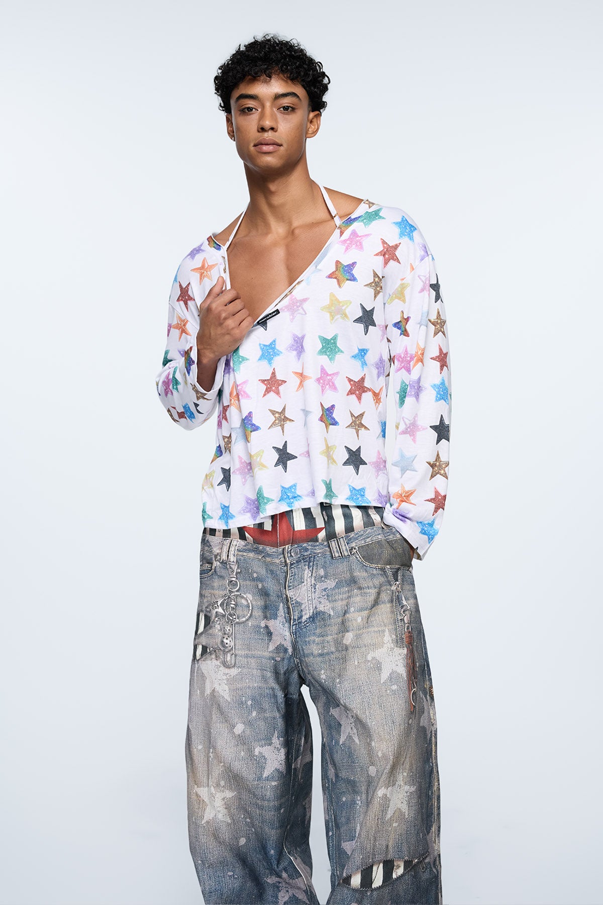 Unity Tide Long Sleeve Star Print Top