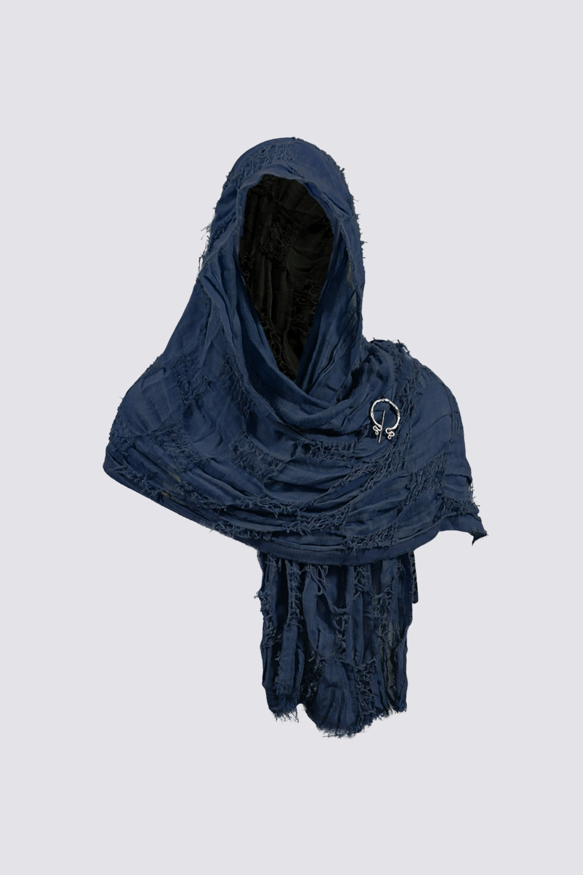 Unmarked Night Distressed Hooded Scarf Set Brown