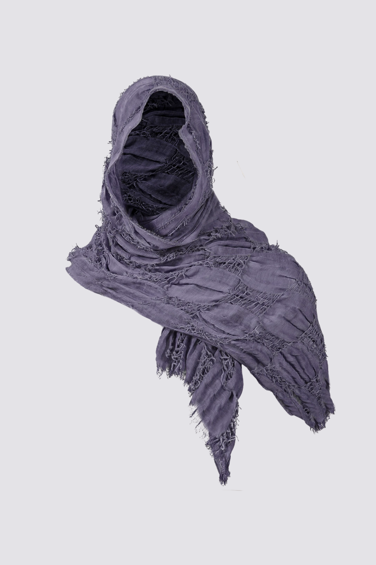 Unmarked Night Distressed Hooded Scarf Set Brown