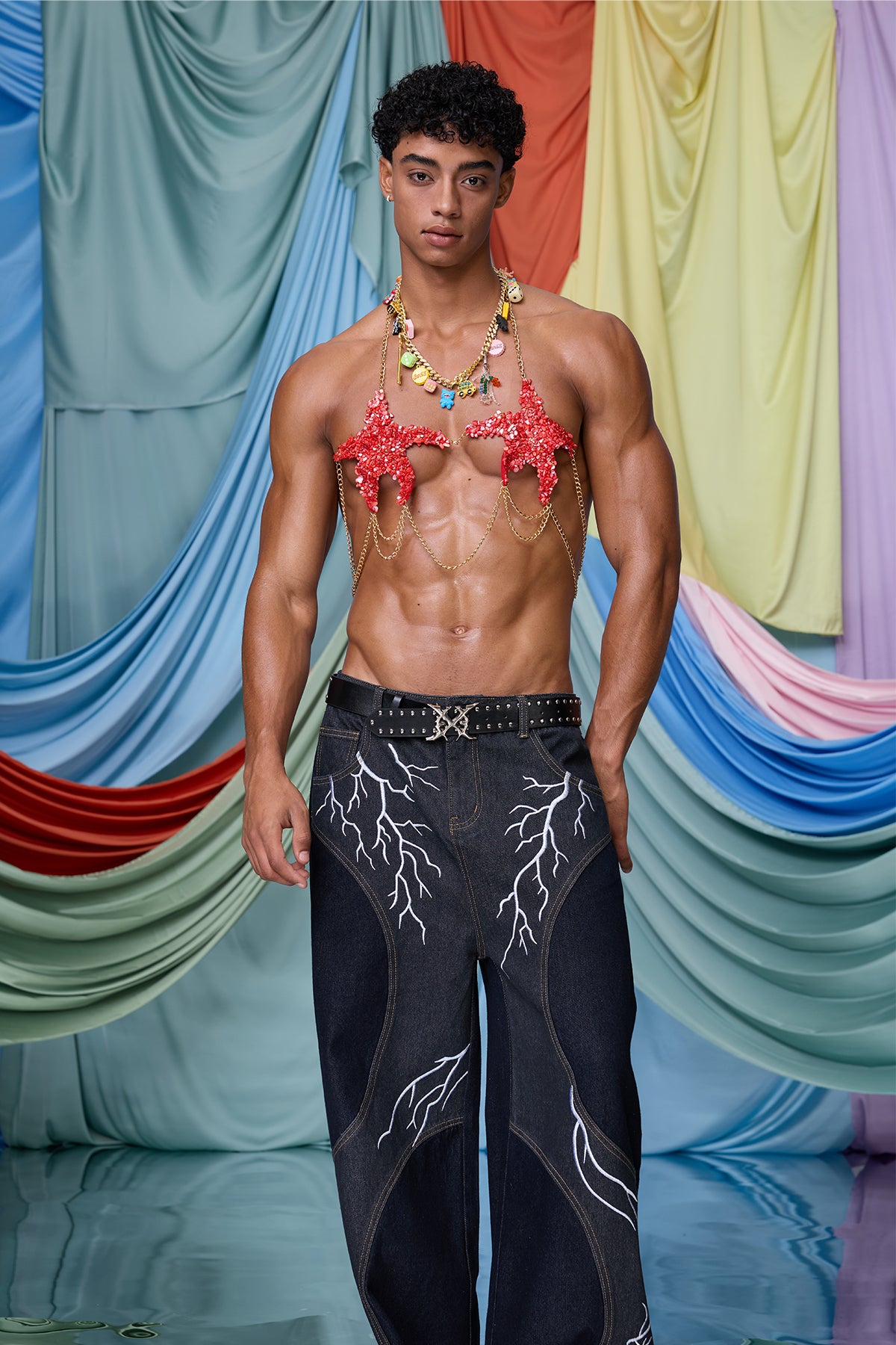 Urban Glitz Sequin Chest Harness