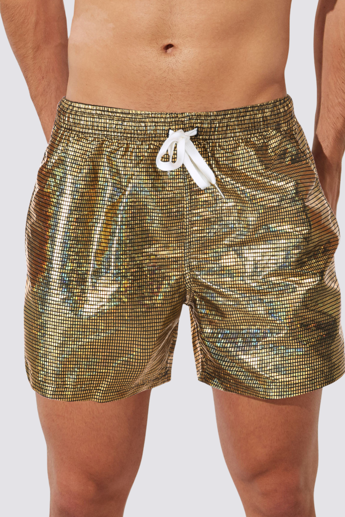 Urban Latch Metallic Print Shorts Gold