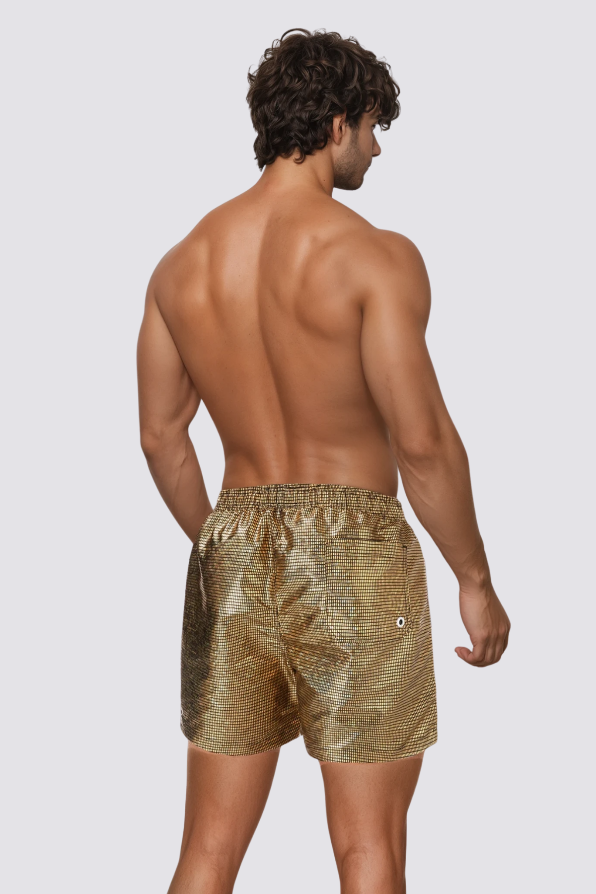 Urban Latch Metallic Print Shorts Gold