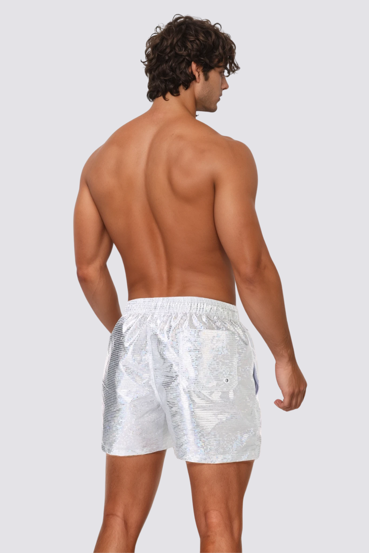 Urban Latch Metallic Print Shorts White