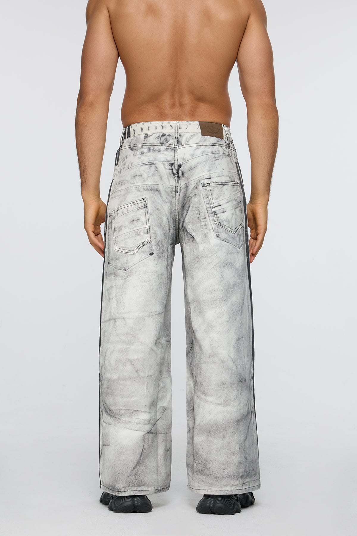Urban Twill Ripped Wide Leg Jeans