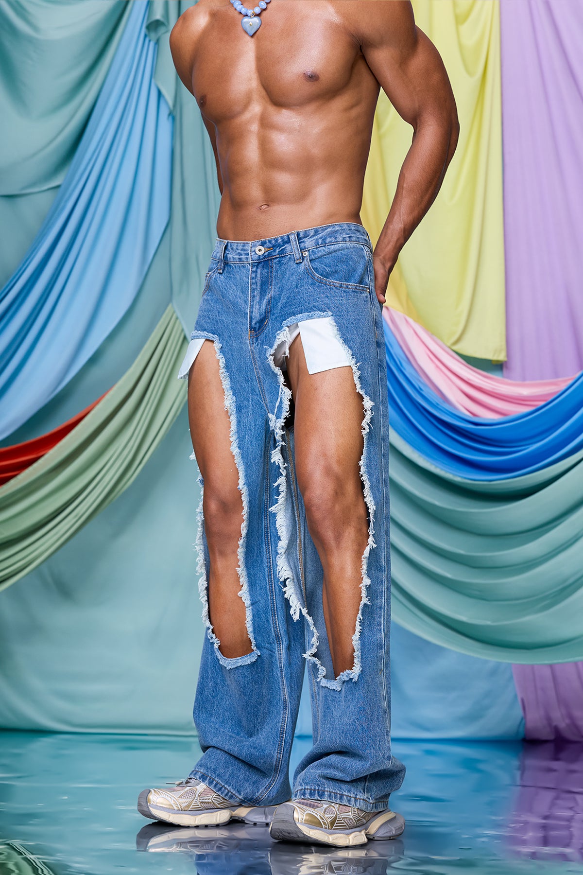 Urban Warp Cutout Wide Leg Jeans