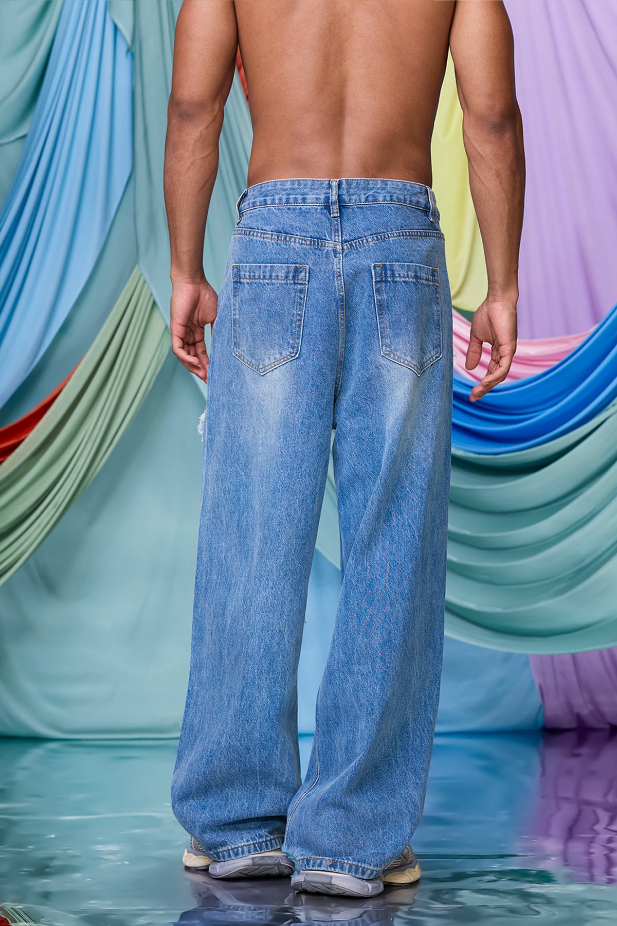 Urban Warp Cutout Wide Leg Jeans