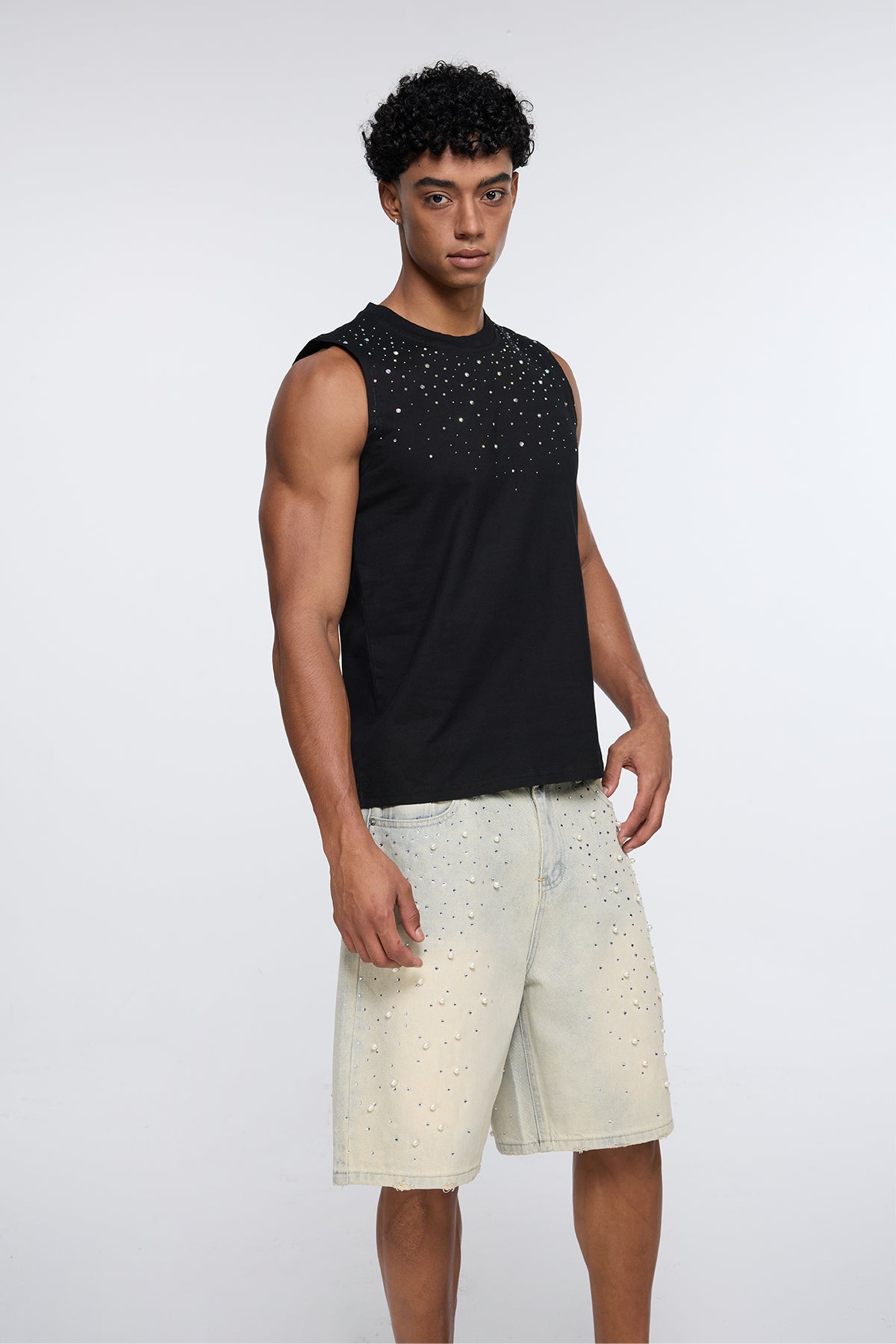Vector Gem Rhinestone Sleeveless Top
