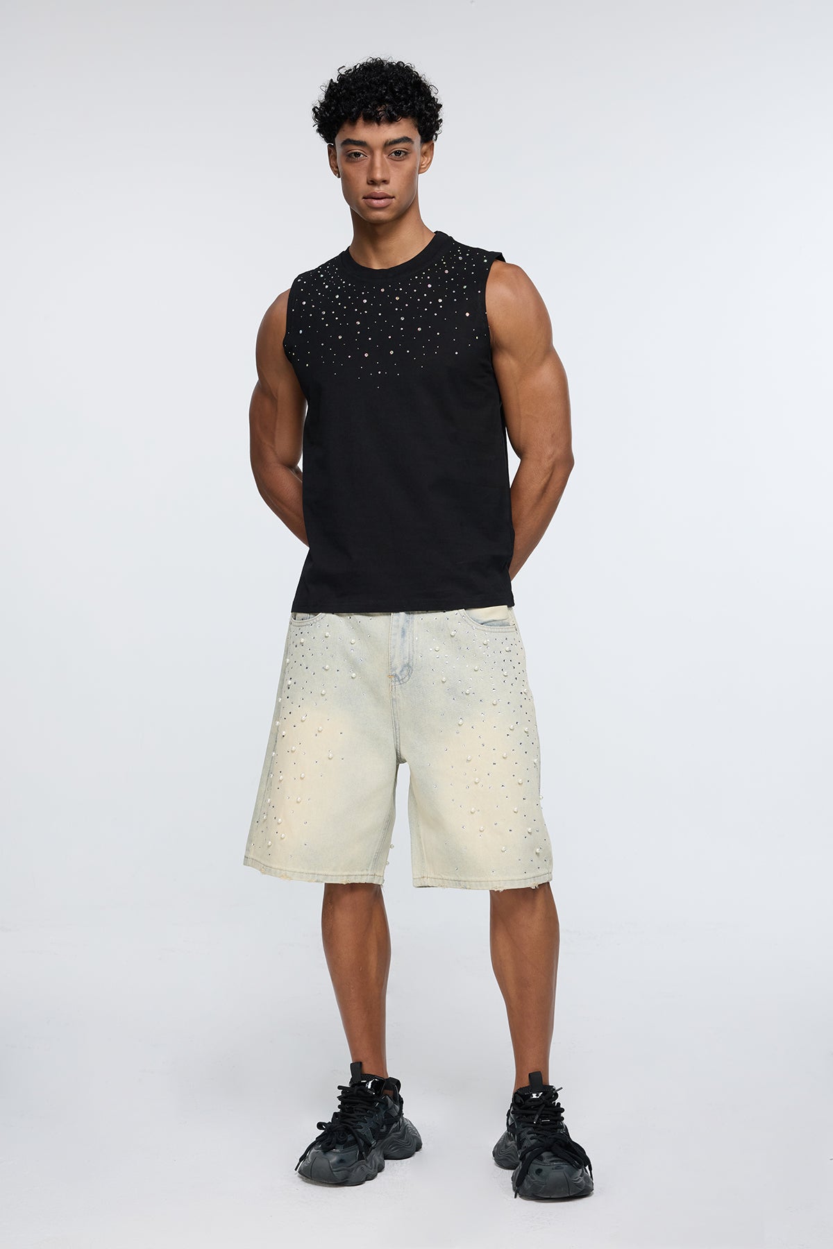 Vector Gem Rhinestone Sleeveless Top