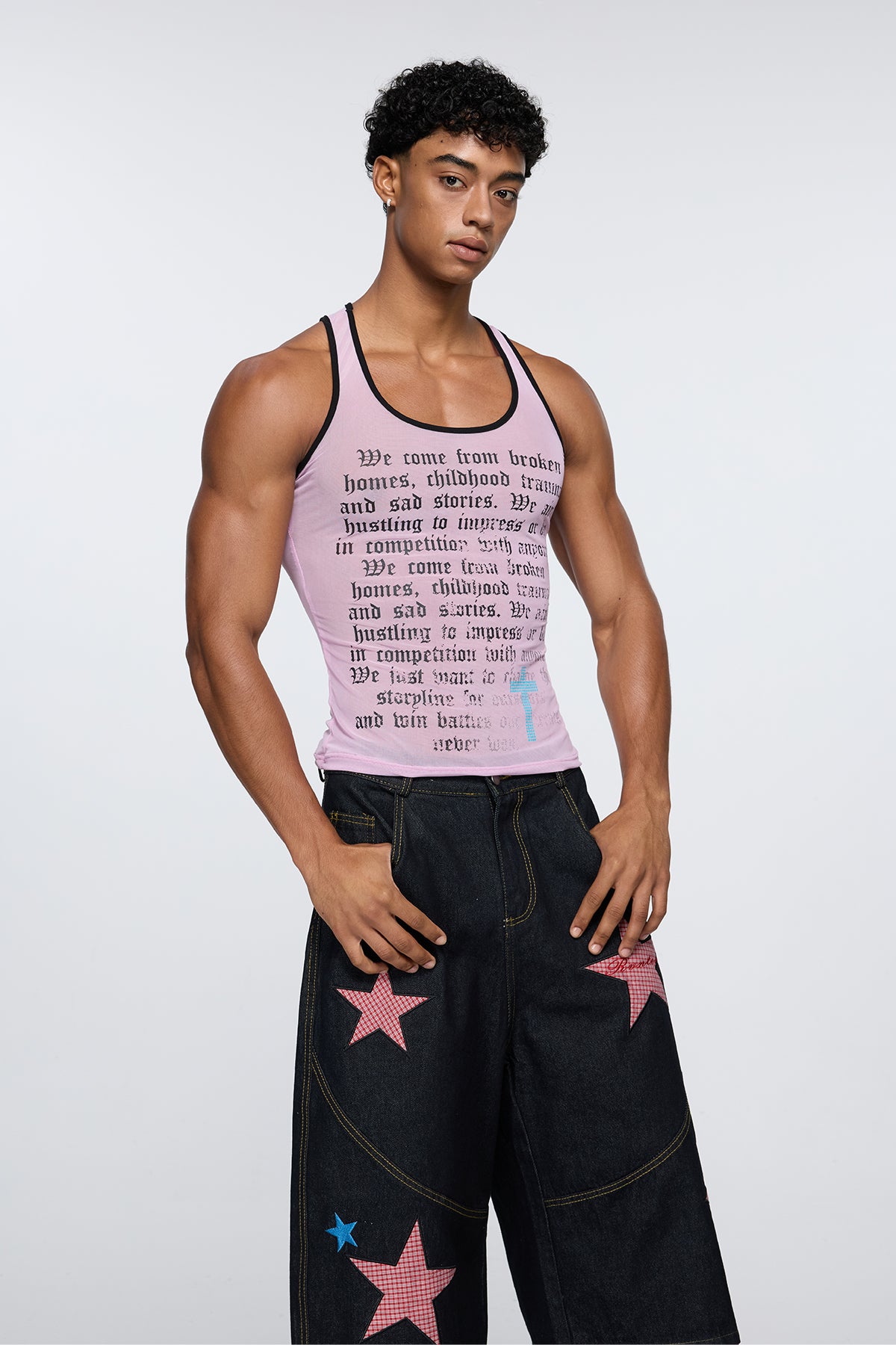 Vector Monolith Print Tank Top Pink
