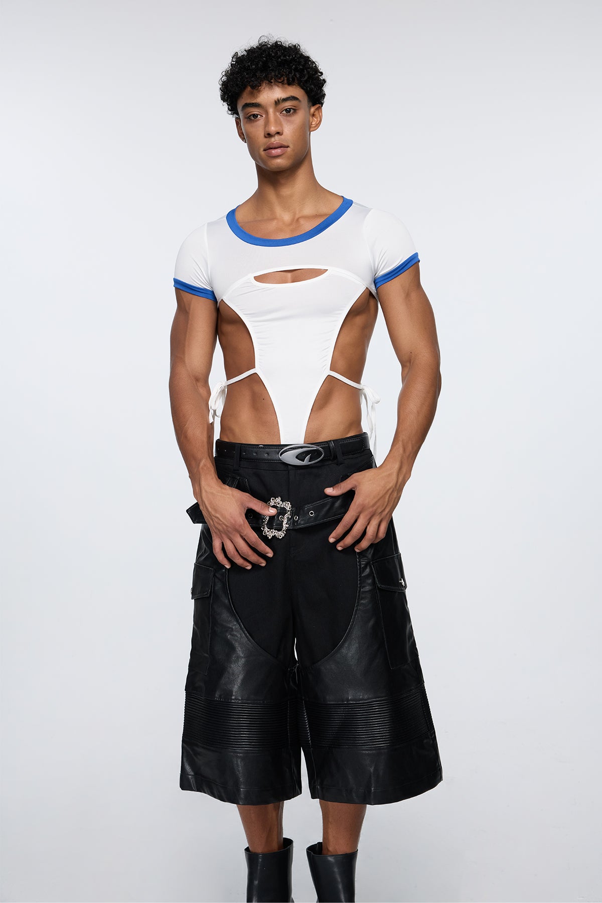 Vector Skin Cutout Lace Up Bodysuit