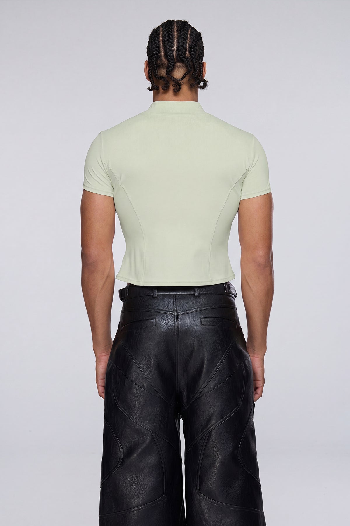 Vector Tier Zipper Short Sleeve Top Green