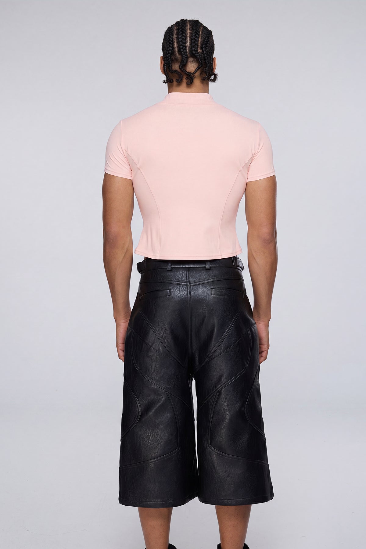 Vector Tier Zipper Short Sleeve Top Pink