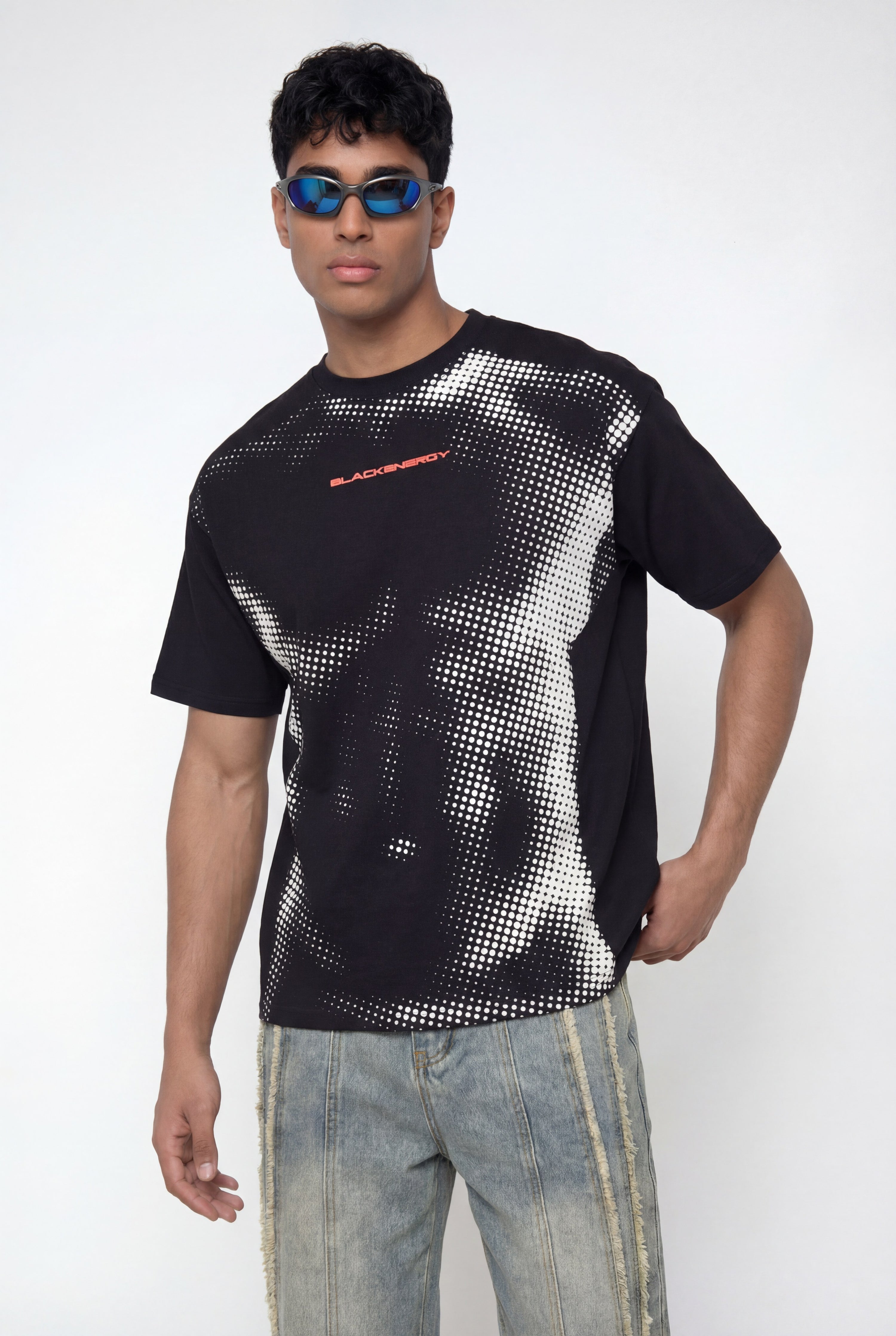 Top mit Schleierspurenmuster