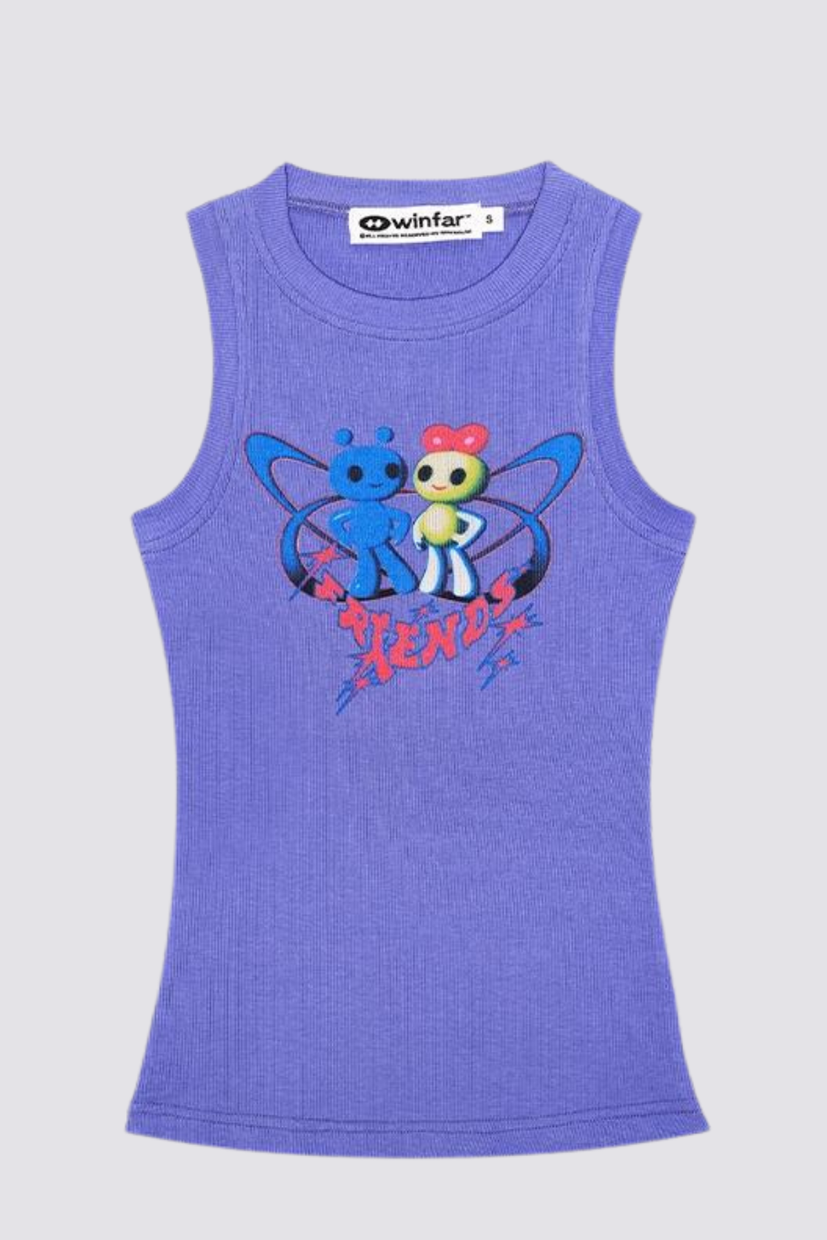 Velvet Line Print Sleeveless Top Purple