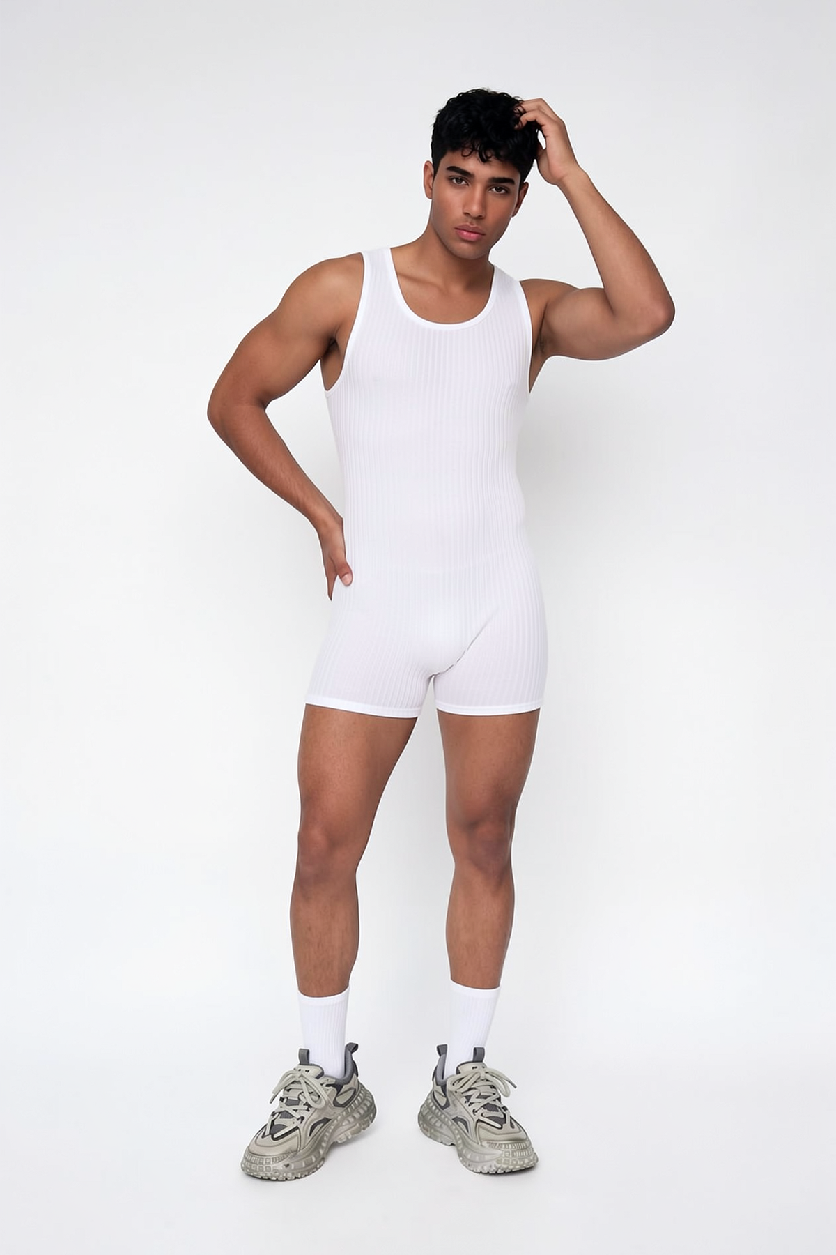 Void Contour Stripe Playsuit