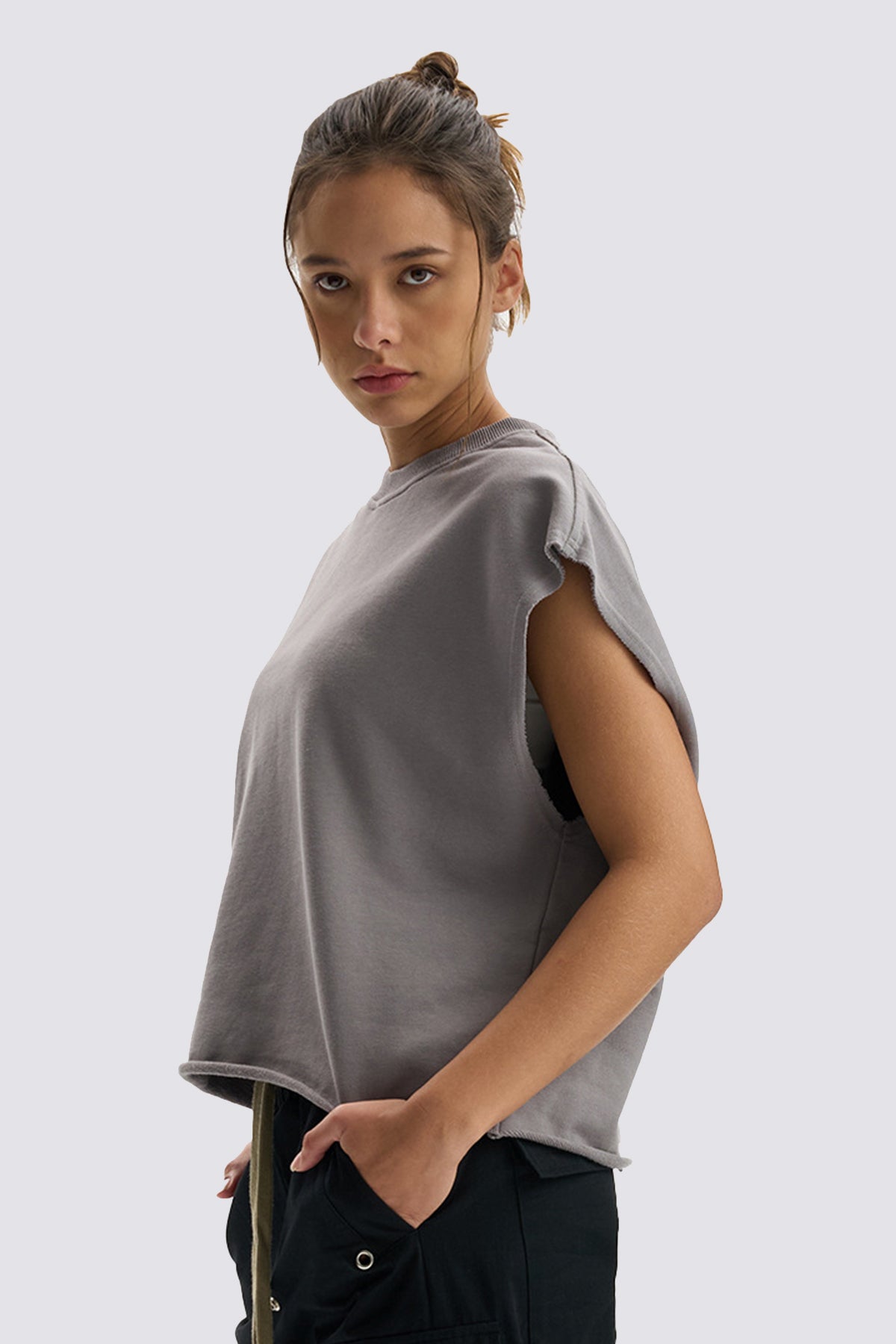 Void Layer Sleeveless Top Grey