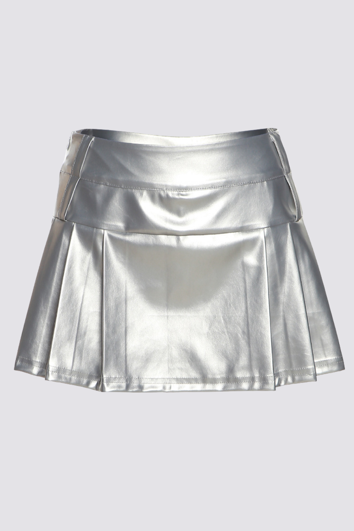 Void Night Pleated Metallic Mini Skirt