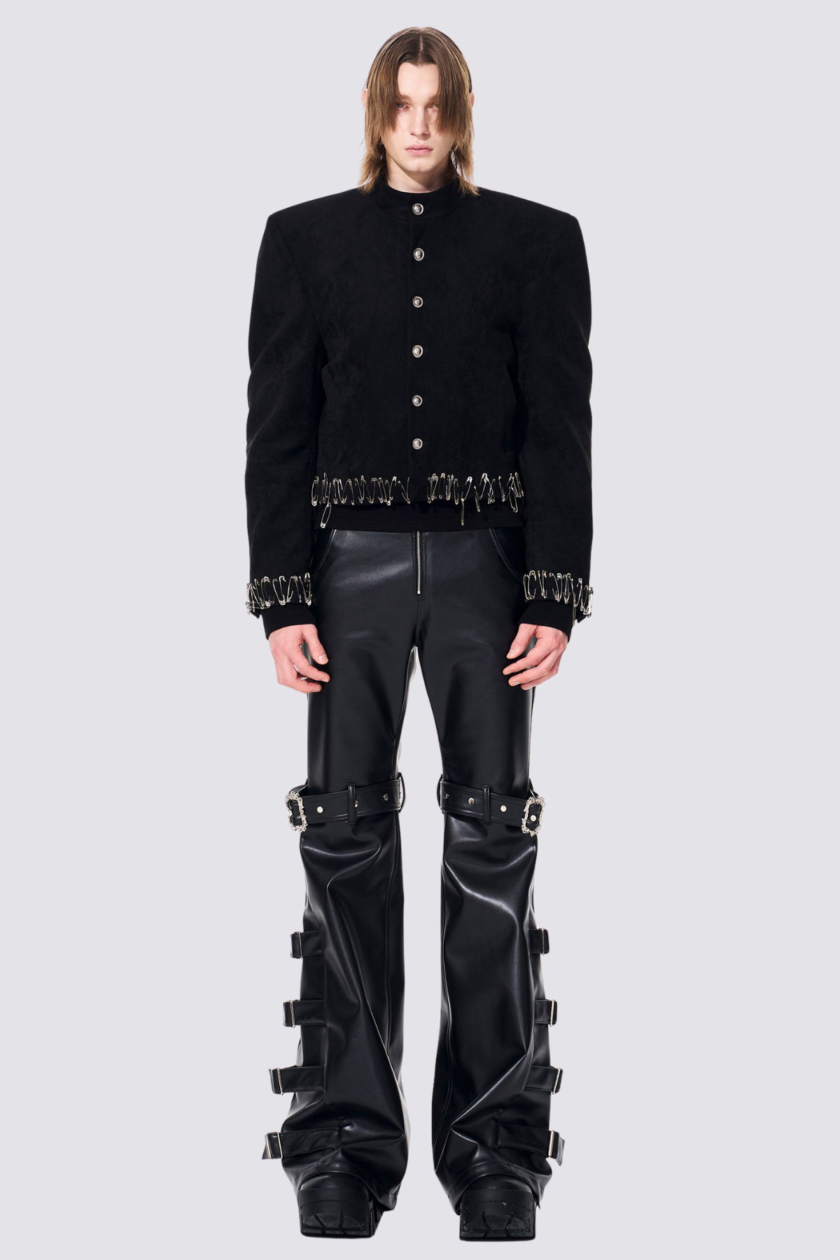 Void Surface Suede Crop Jacket Black