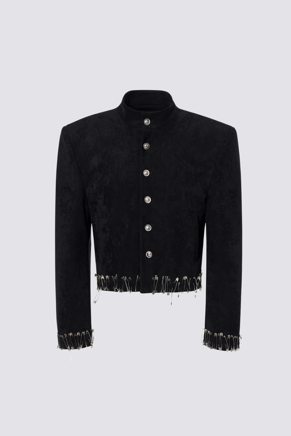 Void Surface Suede Crop Jacket Black