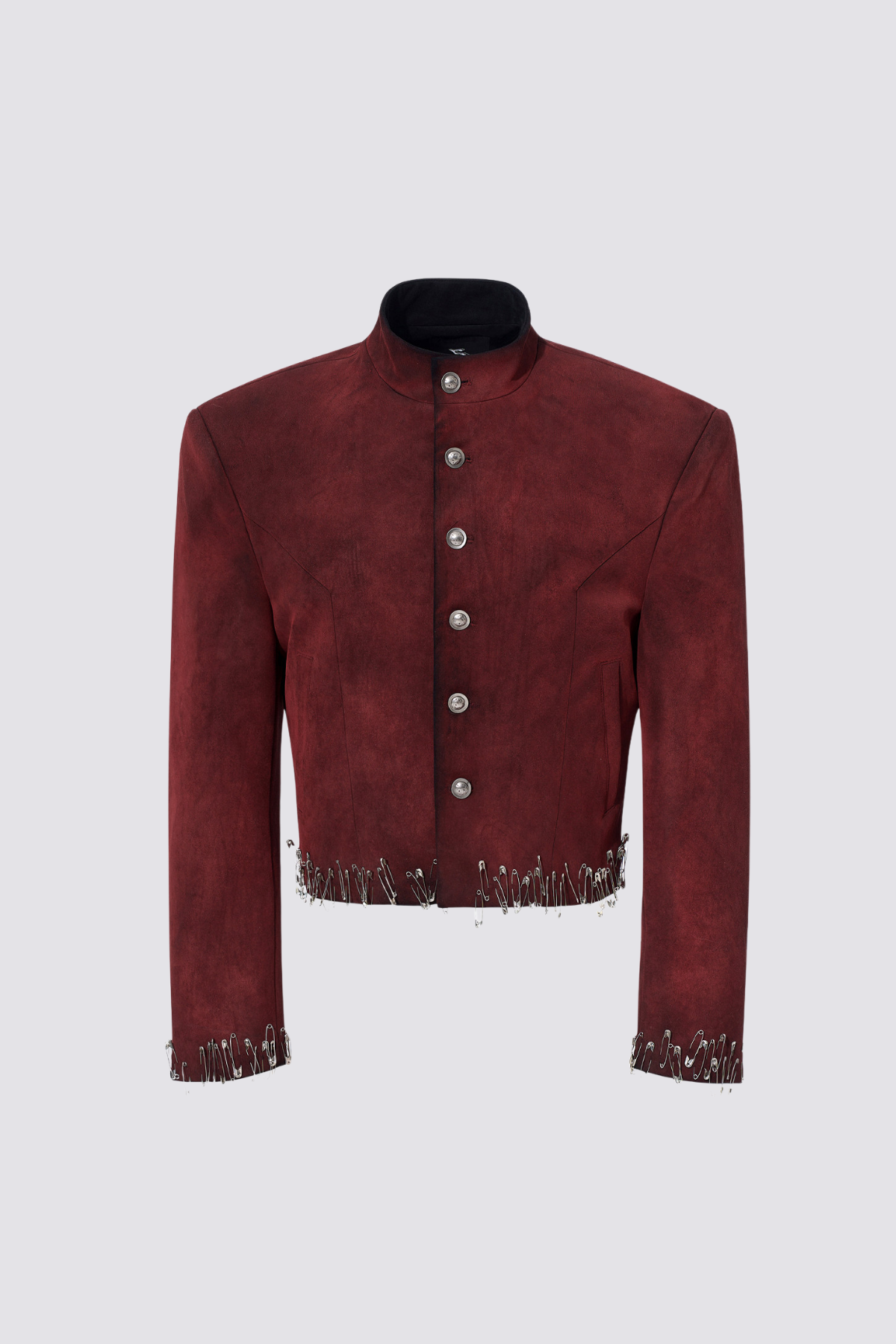 Void Surface Suede Crop Jacket Red