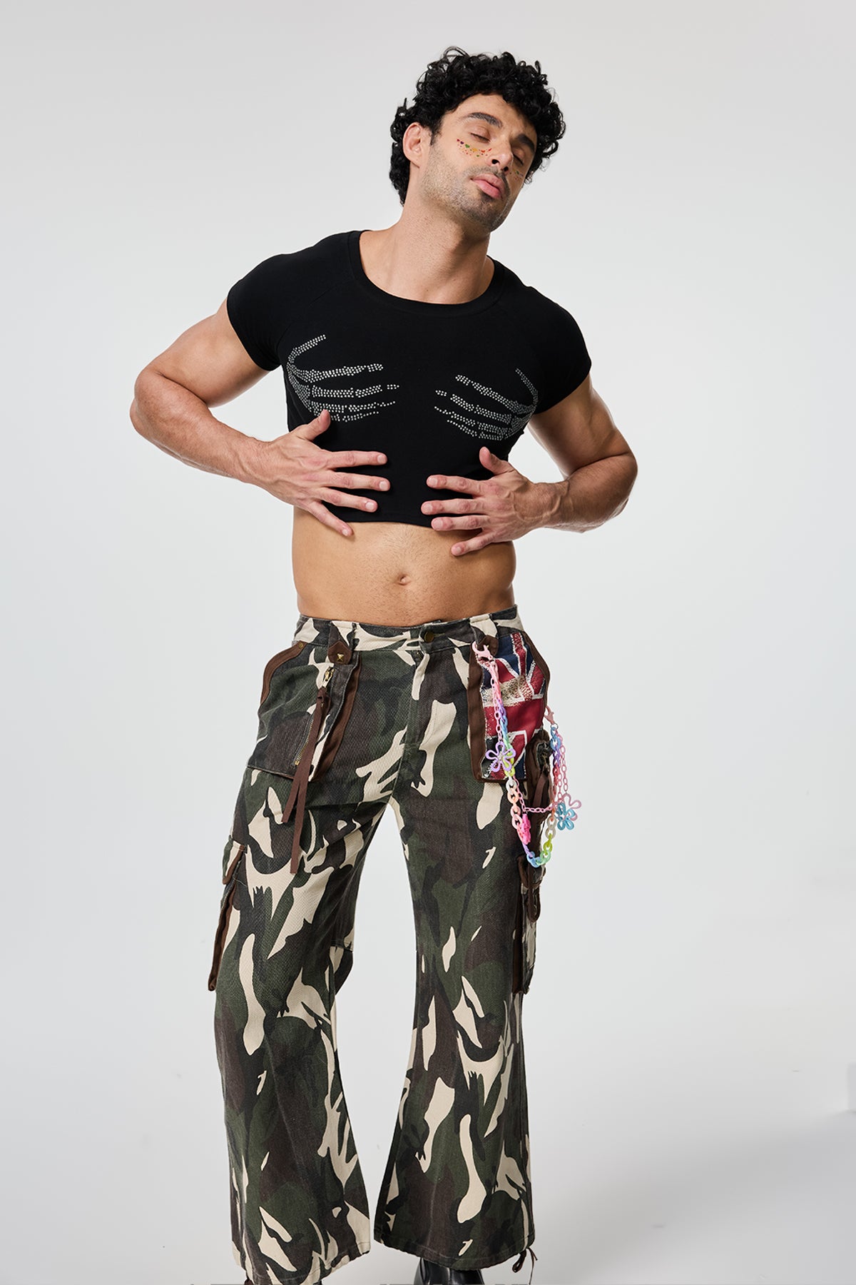 Waist Interval Rhinestone Crop Top