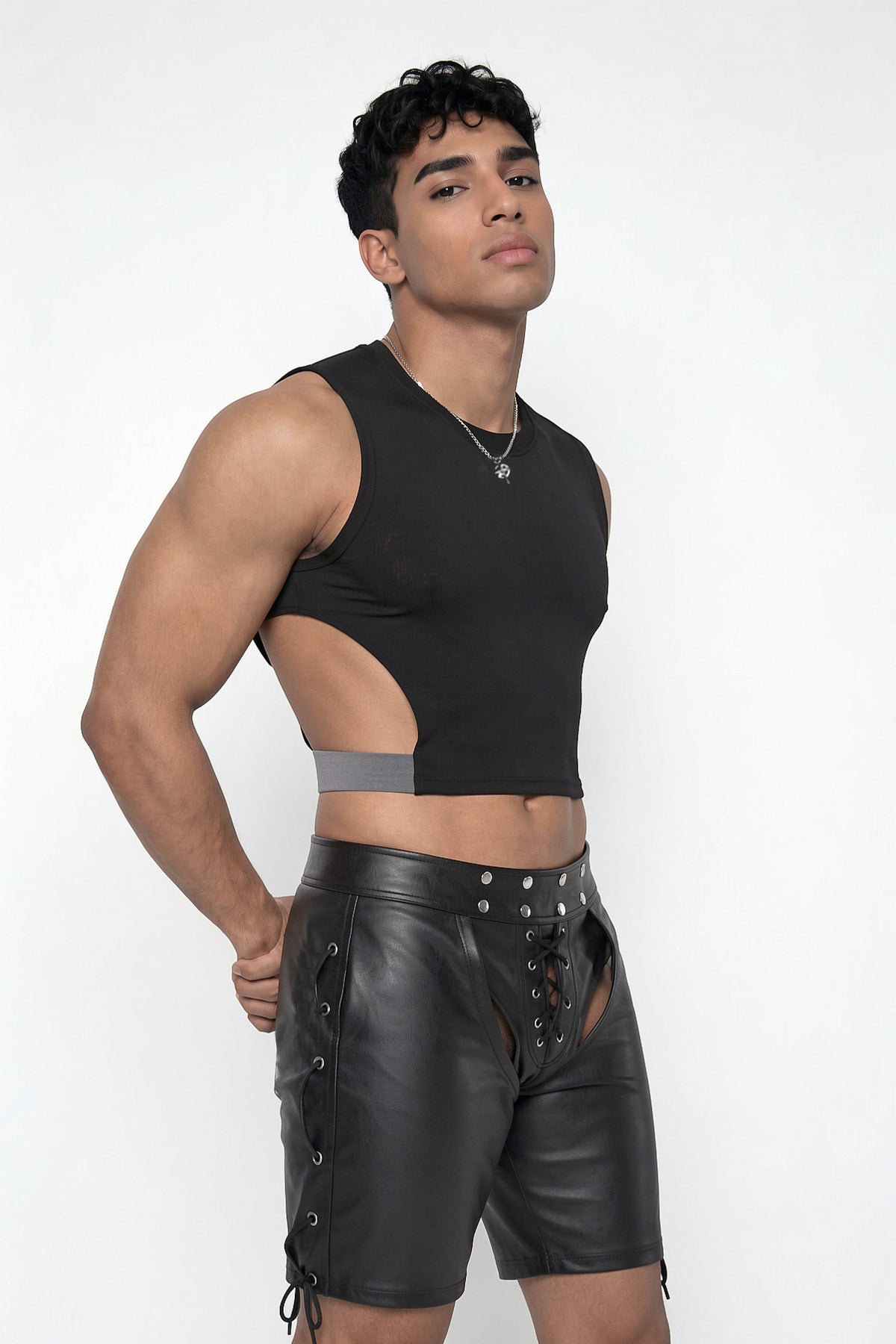 Waist Matrix Cutout Crop Top