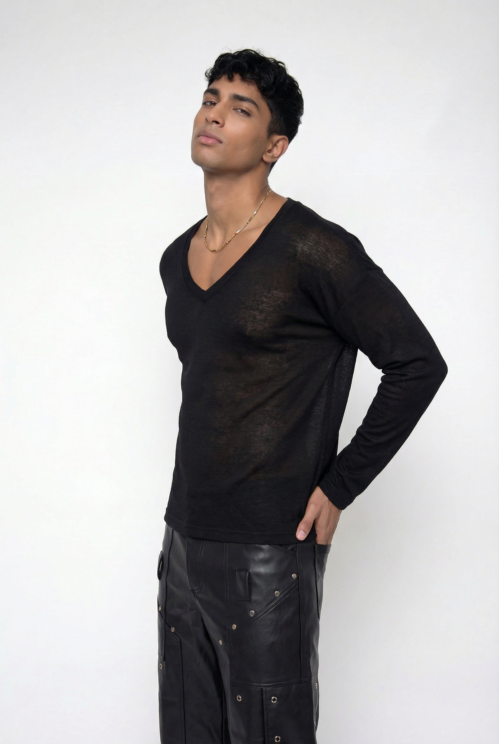 Whisper Veil Long Sleeve Mesh Top