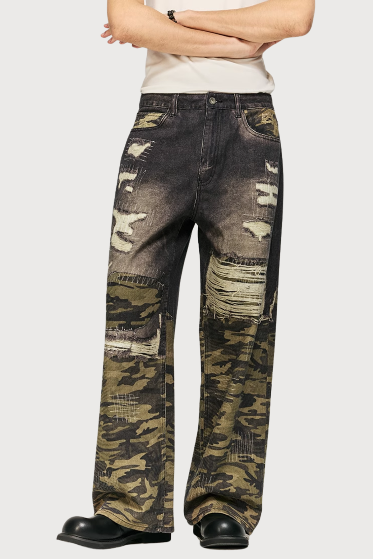 Wild Thread Print Straight Jeans