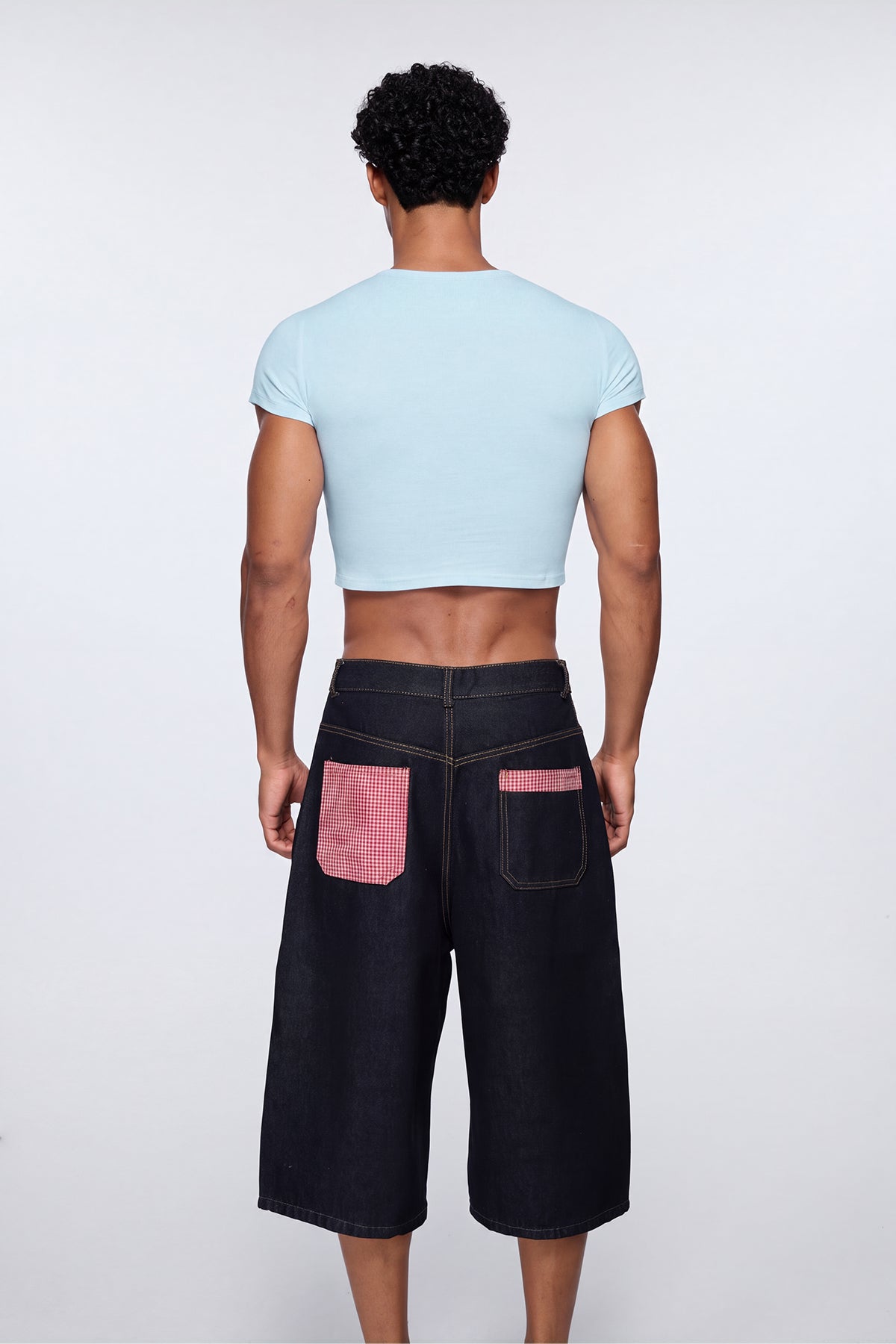 Zero Void Floral Print Crop Top Blue